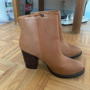 Cute brown faux leather booties